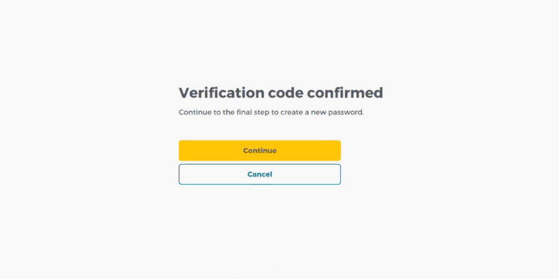 Confirm verification code.
