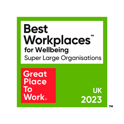 Great Place To Work  wellbeing logo 2023