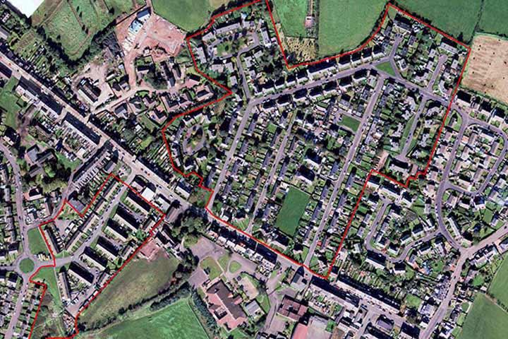 Cleator Moor aerial view of boundary